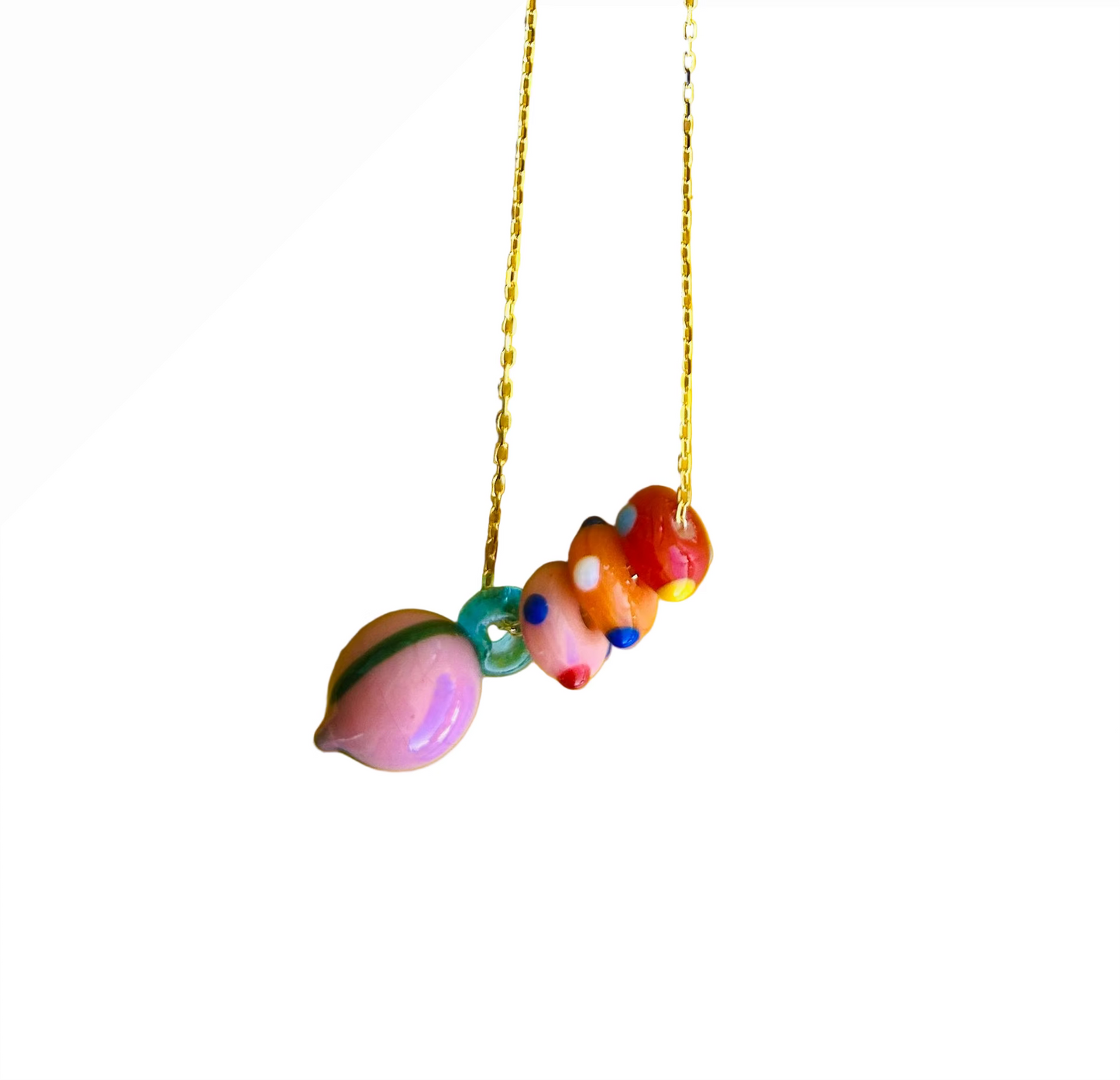 Glass Fruit Necklace Melon