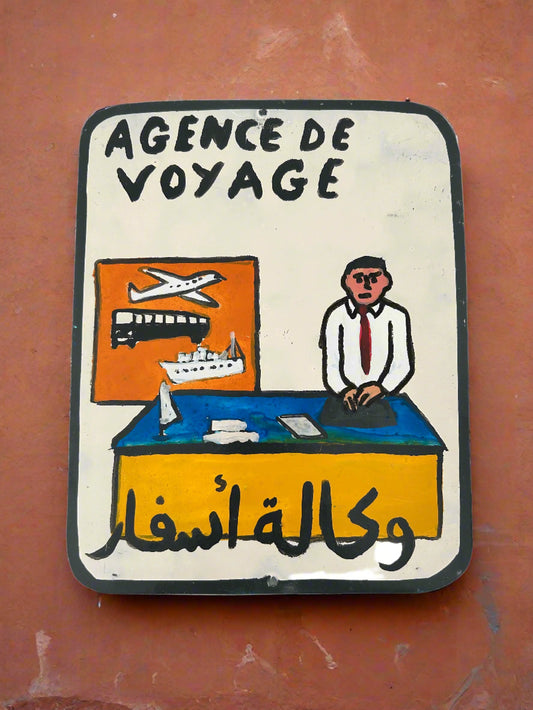 Marrakech metal AGENCE DE VOYAGE painting
