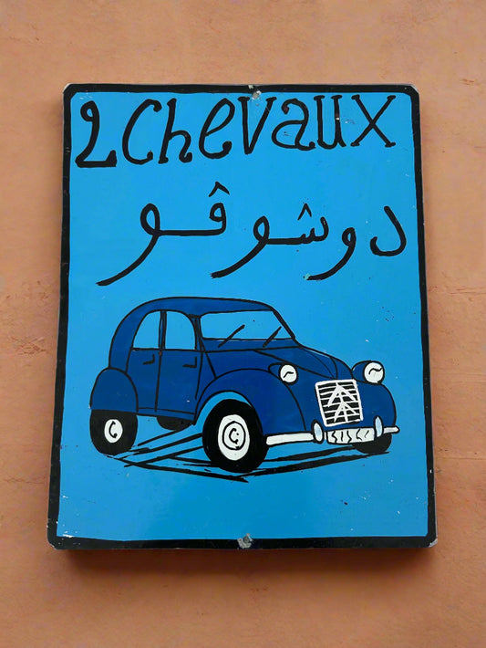 Marrakech metal 2 CHEVAUX Citroen painting