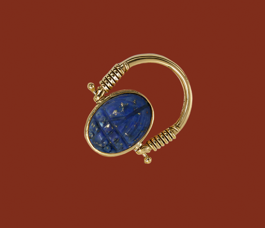 LA21 Paris Pivoting Lapis Sacha Scarab Ring