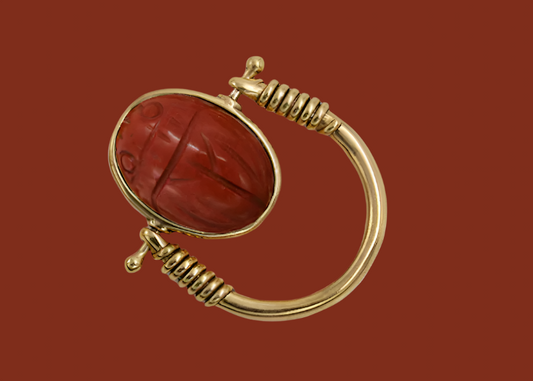 LA21 Paris Pivoting Red Jasper Sacha Scarab Ring