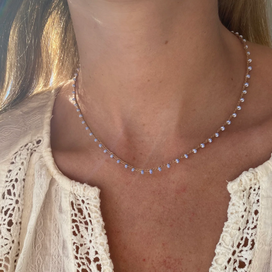 Athena & Co Blue Stripe Pipi Necklace