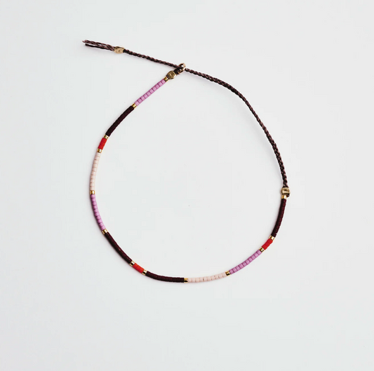 Athena & Co Mahogany/Orange/Mauve Delica Braid Bracelet