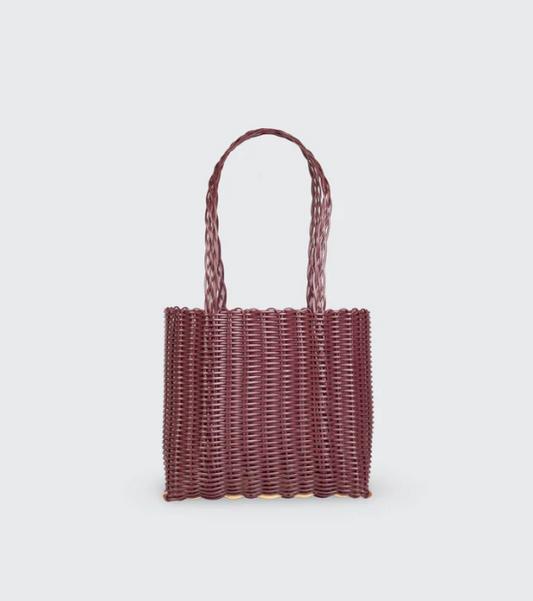 Rayas Small Maroon Woven Basket