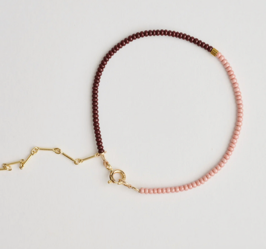 Athena & Co Choc/Dusty Pink Line Series Bracelet