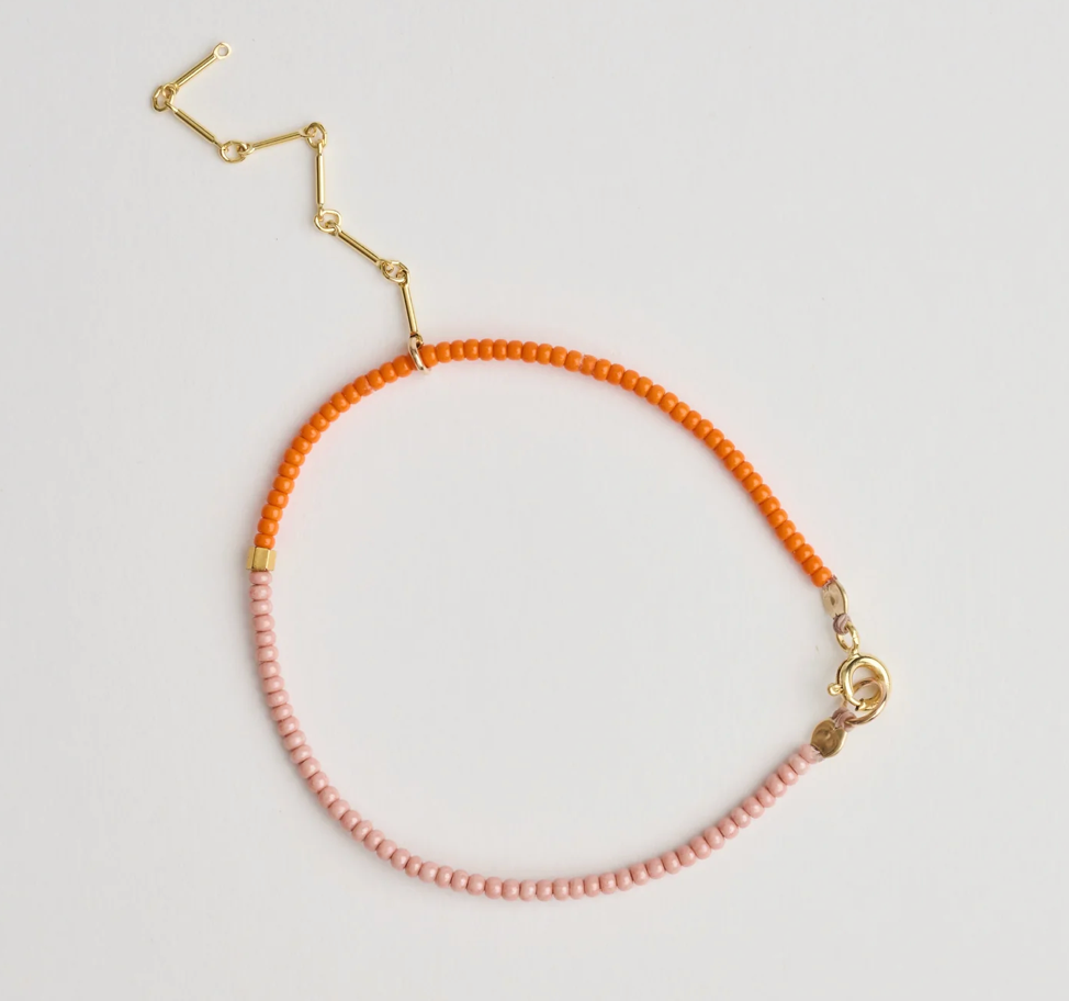 Athena & Co Orange/Dusty Pink Line Series Bracelet