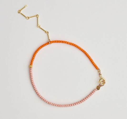 Athena & Co Orange/Dusty Pink Line Series Bracelet