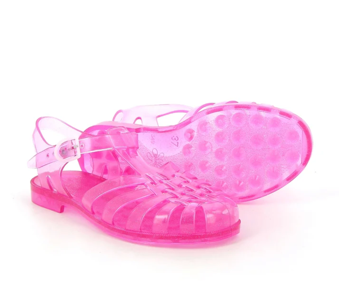 French Sun Sandals Pink Glitter