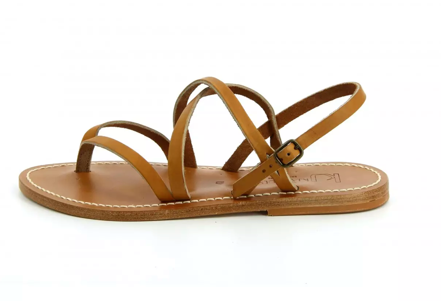 K Jacques Natural Tan Leather Marathon Sandal