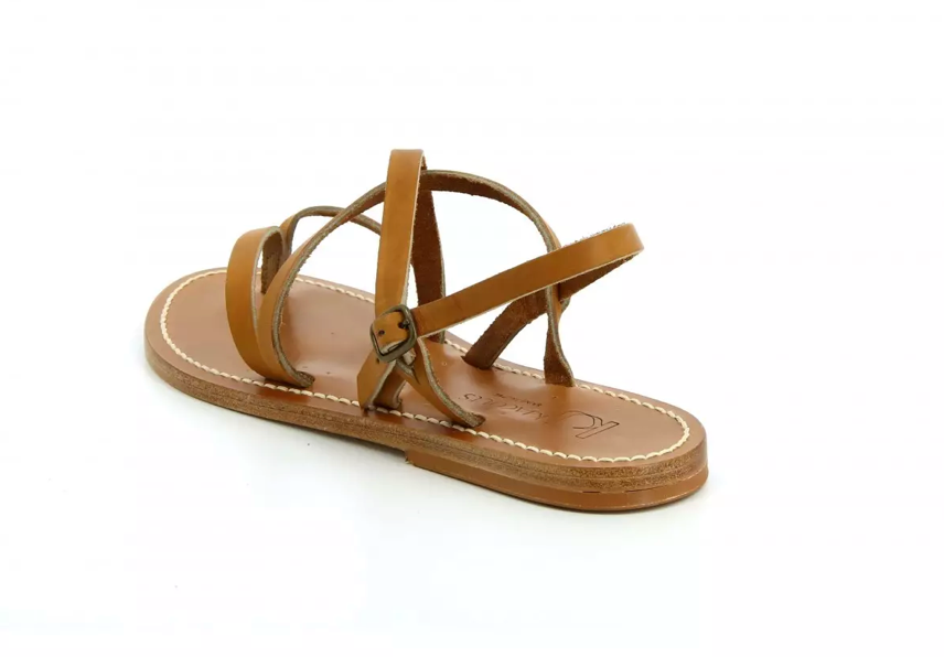 K Jacques Natural Tan Leather Marathon Sandal