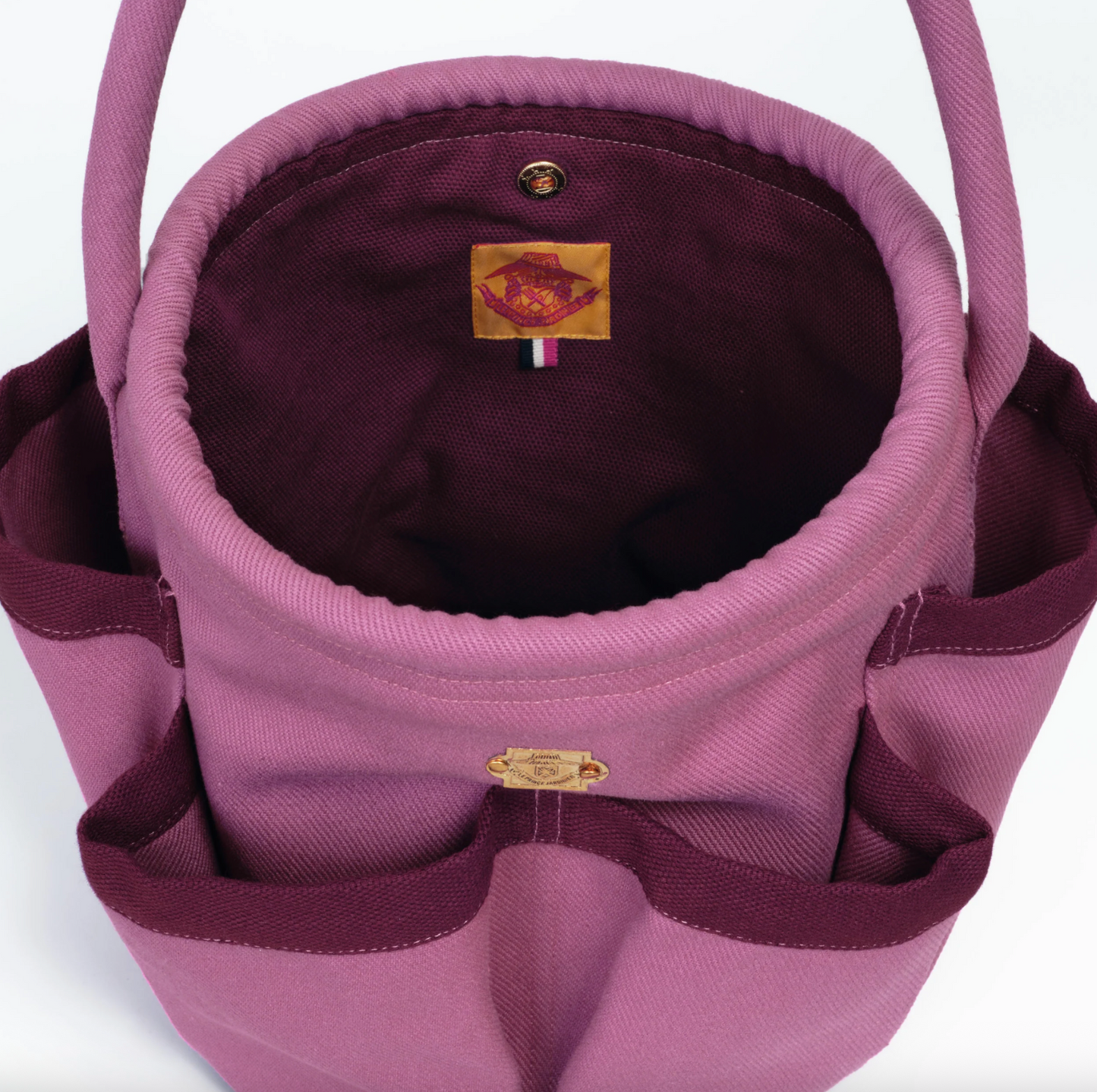 Le Prince Jardinier Large Mauve Cotton Canvas Bucket Bag