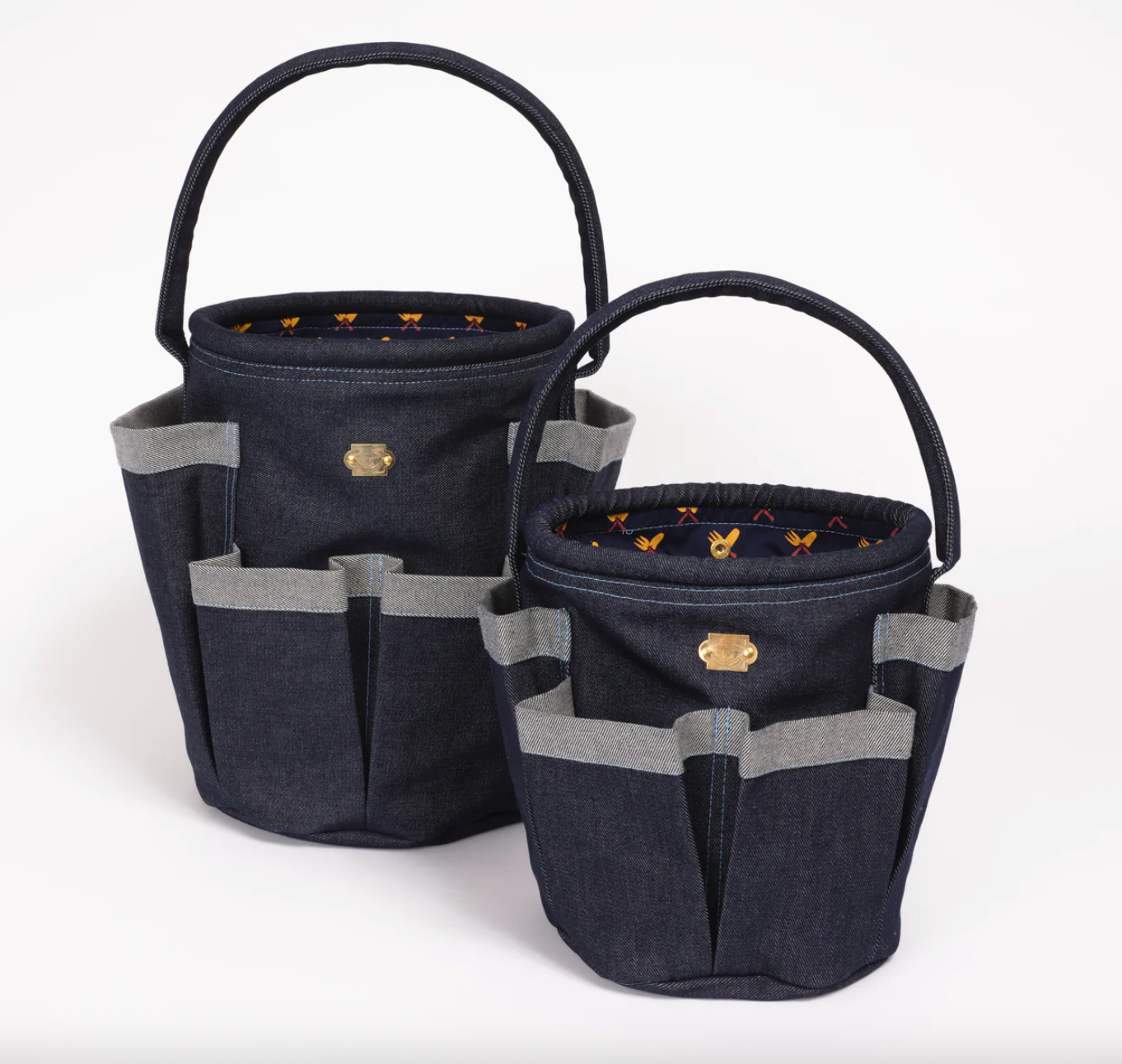 Le Prince Jardinier Large Denim Bucket Bag
