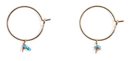 Tassia Canellis Gold/Turquoise Hoops
