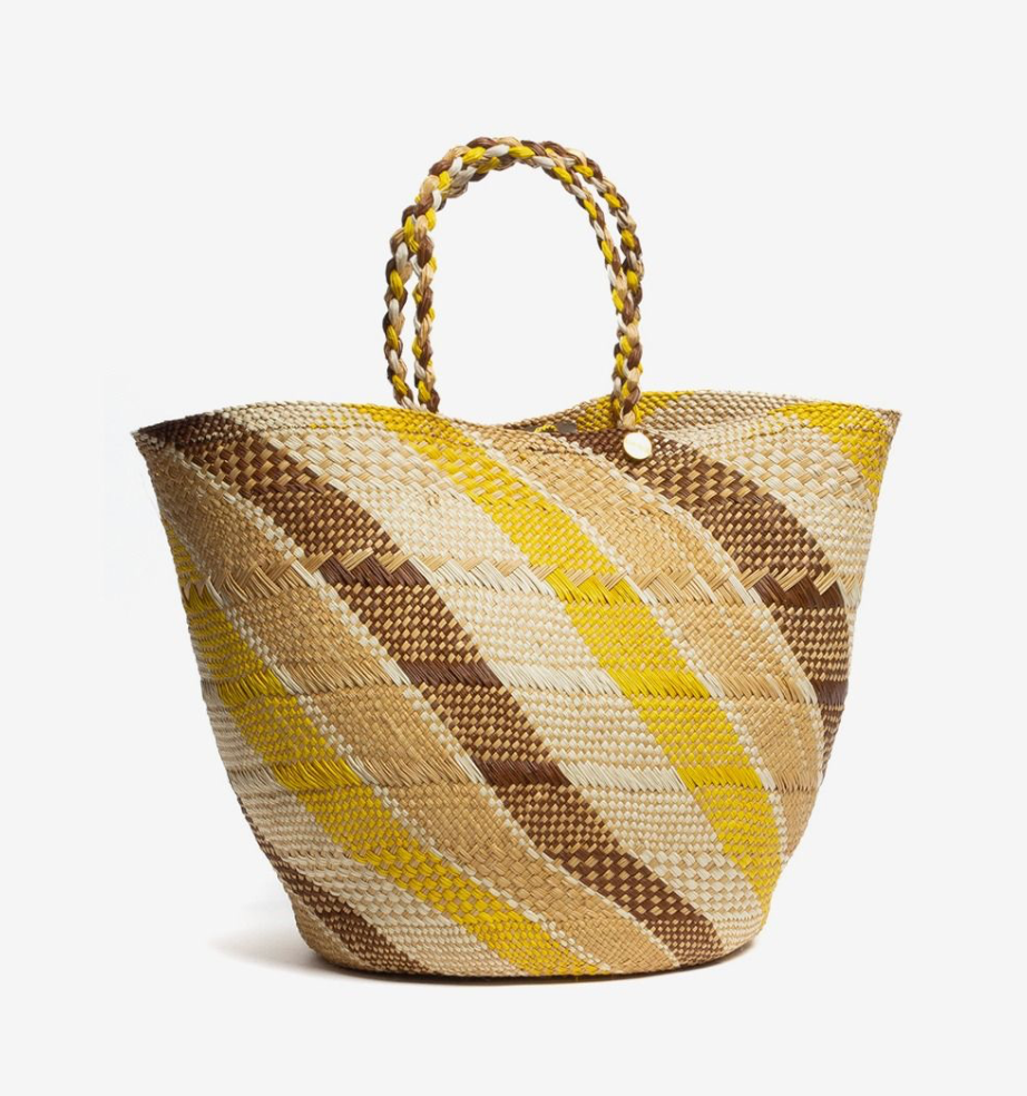 Guanabana Large Yellow/Mustard Canasto Straw Basket