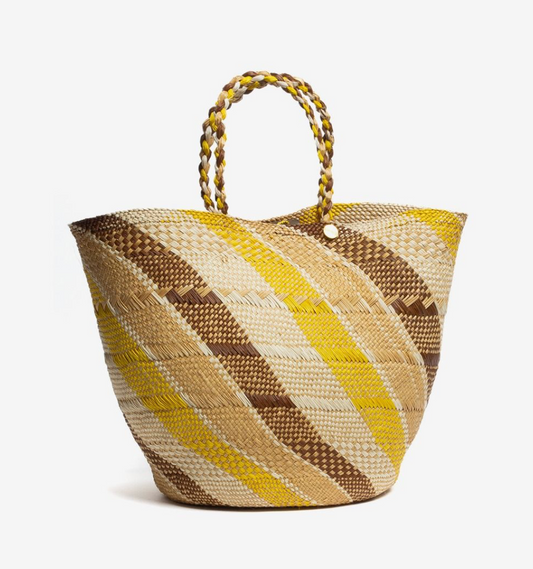 Guanabana Large Yellow/Mustard Canasto Straw Basket
