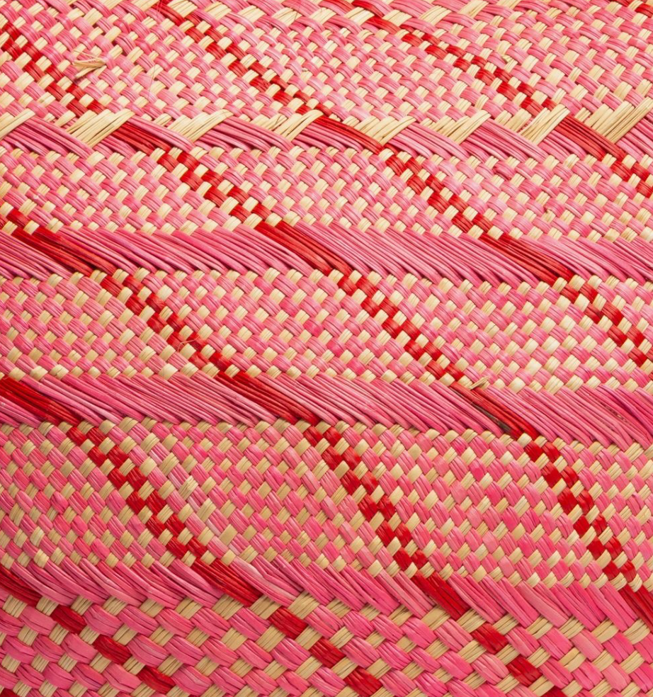 Guanabana Small Neon Pink/Red Canasto Straw Basket