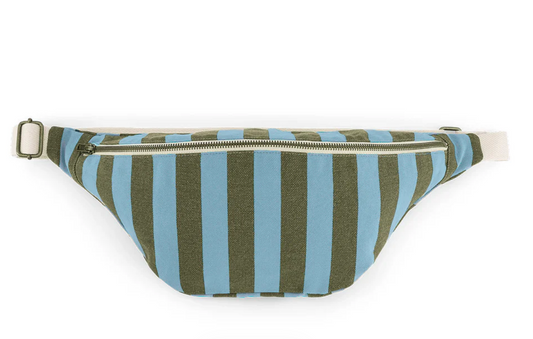 WOMEN BUM BAG OLIVE/BLUE STRIPE
