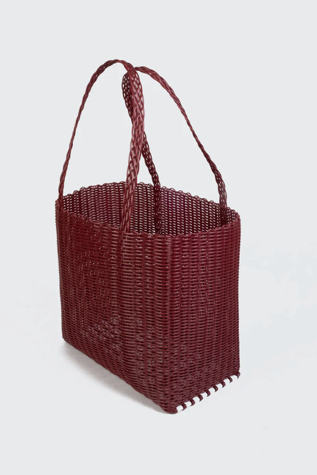 Rayas Large Maroon Woven Basket