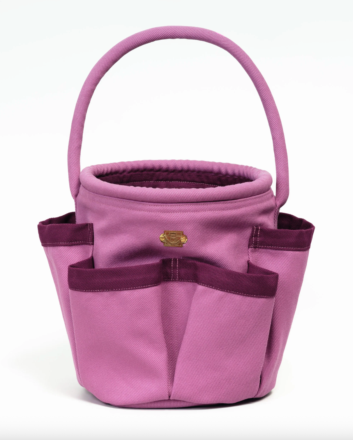 Le Prince Jardinier Large Mauve Cotton Canvas Bucket Bag
