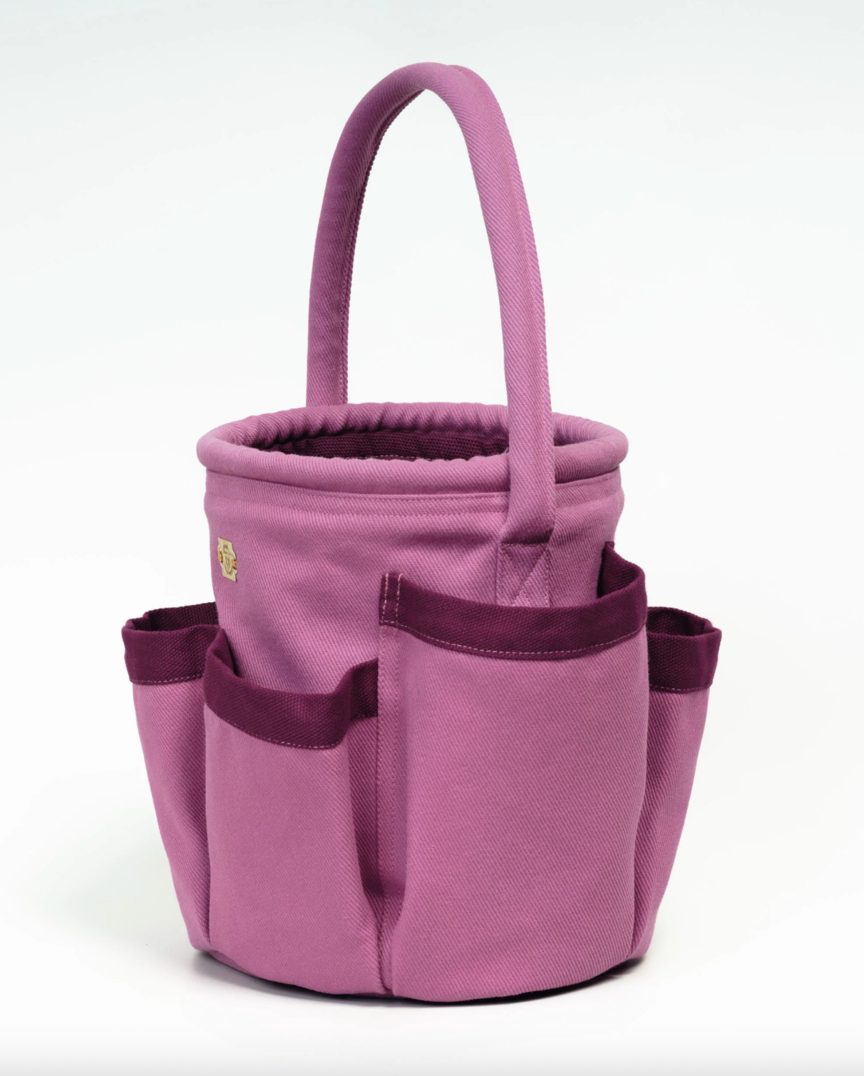 Le Prince Jardinier Large Mauve Cotton Canvas Bucket Bag
