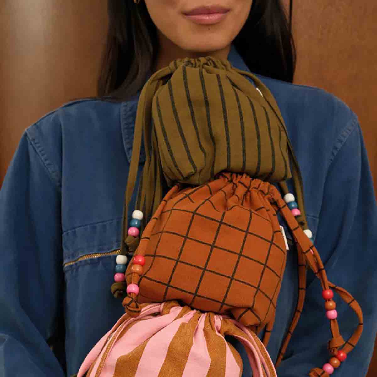 BILLIE BAG STRIPES STRAWBERRY / CARAMEL