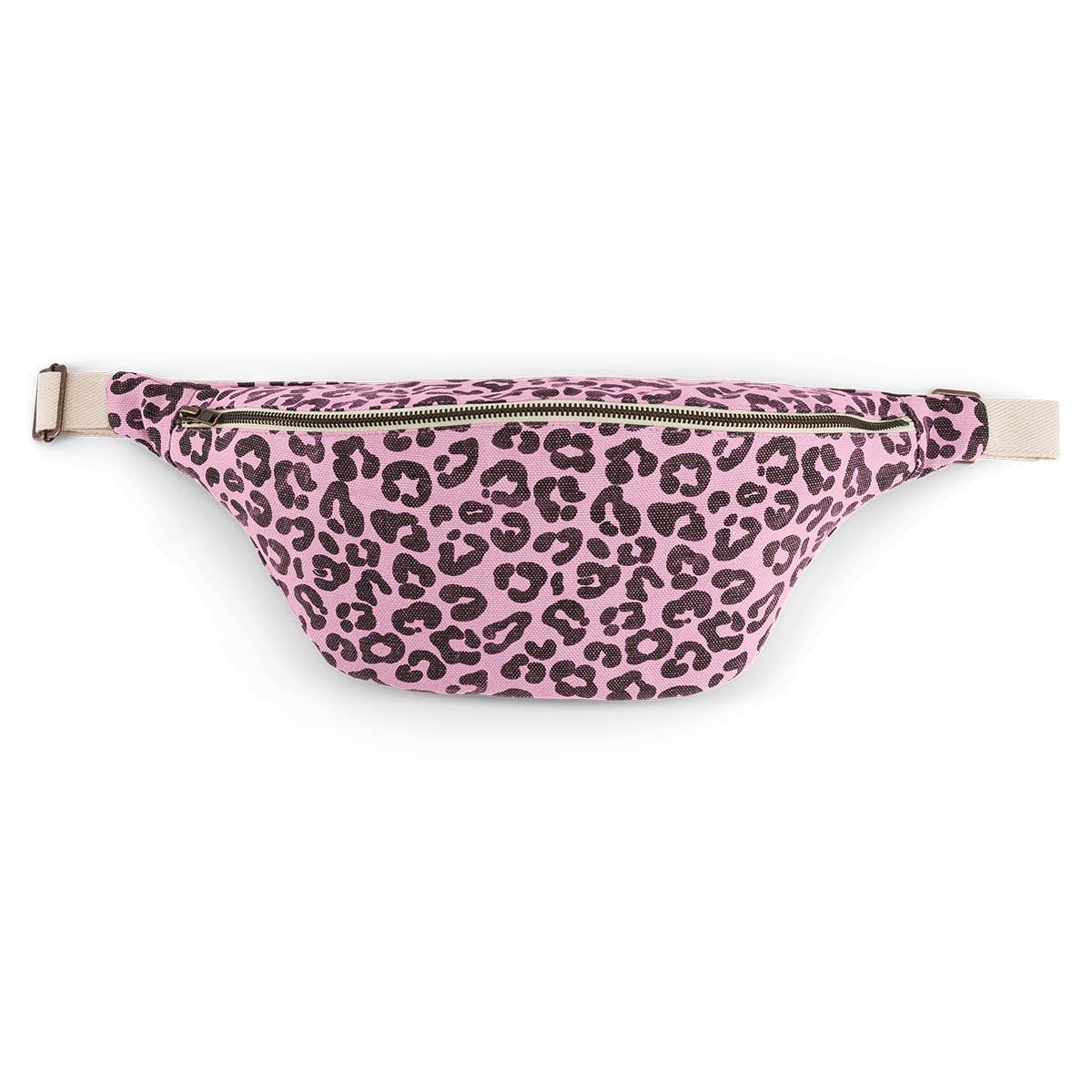 Rose In April Paris Pink Canvas Leopard Print Bum Bag