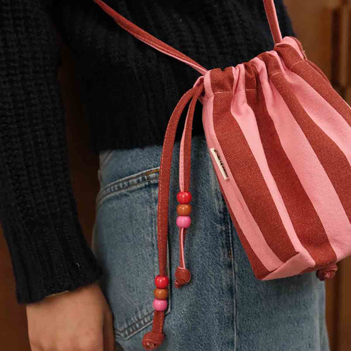 BILLIE BAG STRIPES BRICK / PINK
