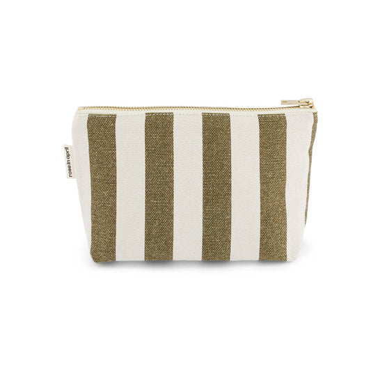POUCH SOFIA STRIPES OLIVE / GREIGE: OLIVE / GREIGE / STRIPES