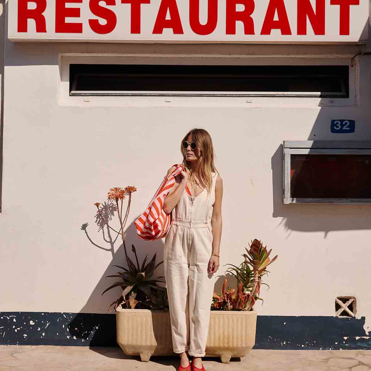 ELISA TOTE BAG STRIPES TOMATO / CANDY PINK: TOMATO / CANDY PINK / STRIPES