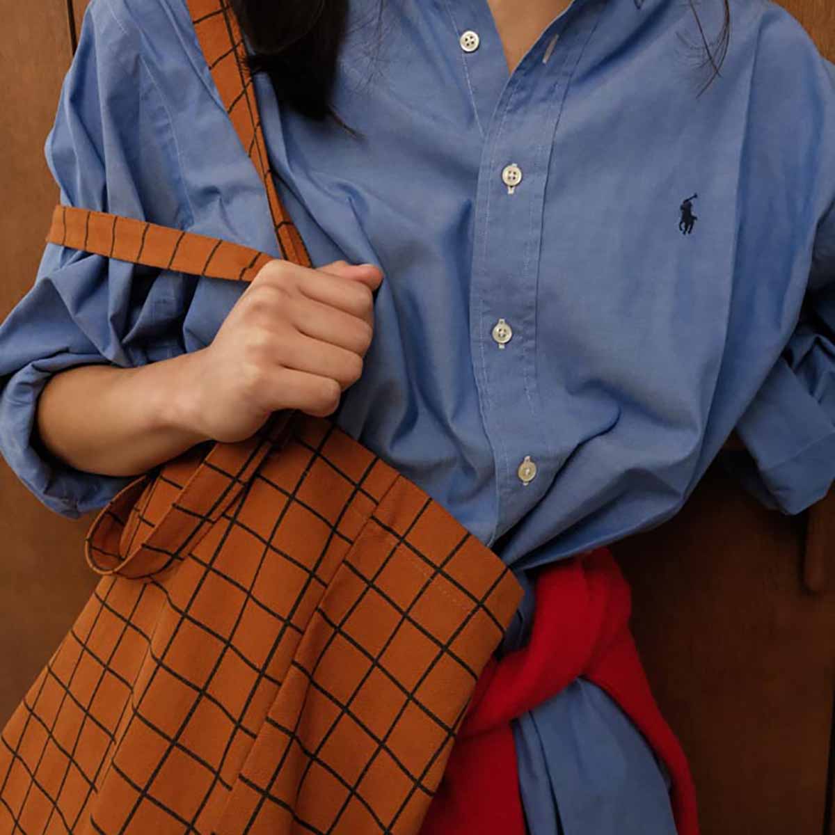 ELISABETH TOTE BAG CHECK GINGER