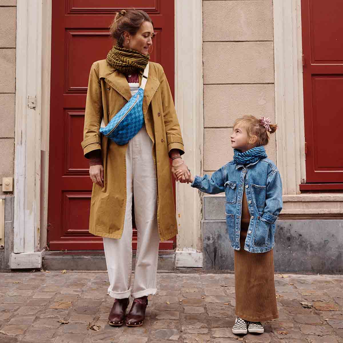 WOMEN BUM BAG CHECKERBOARD GREEK BLUE / NAVY BLUE