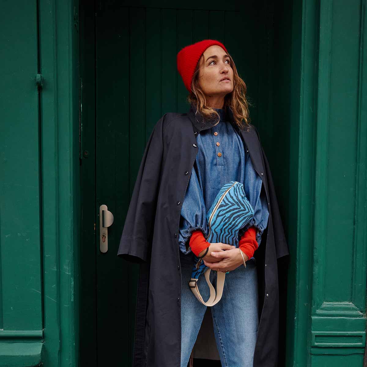 WOMEN BUM BAG ZEBROU GREEK BLUE