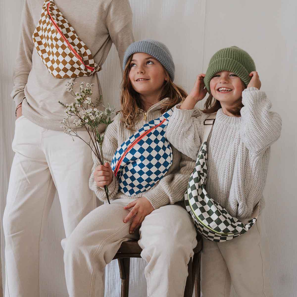 WOMEN BUM BAG CHECKERBOARD CARAMEL: Checkerboard