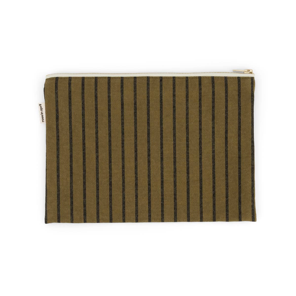 LILI FLAT POUCH STRIPES TENNIS BLACK /  OLIVE