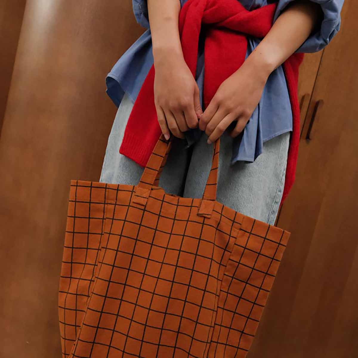 ELISABETH TOTE BAG CHECK GINGER