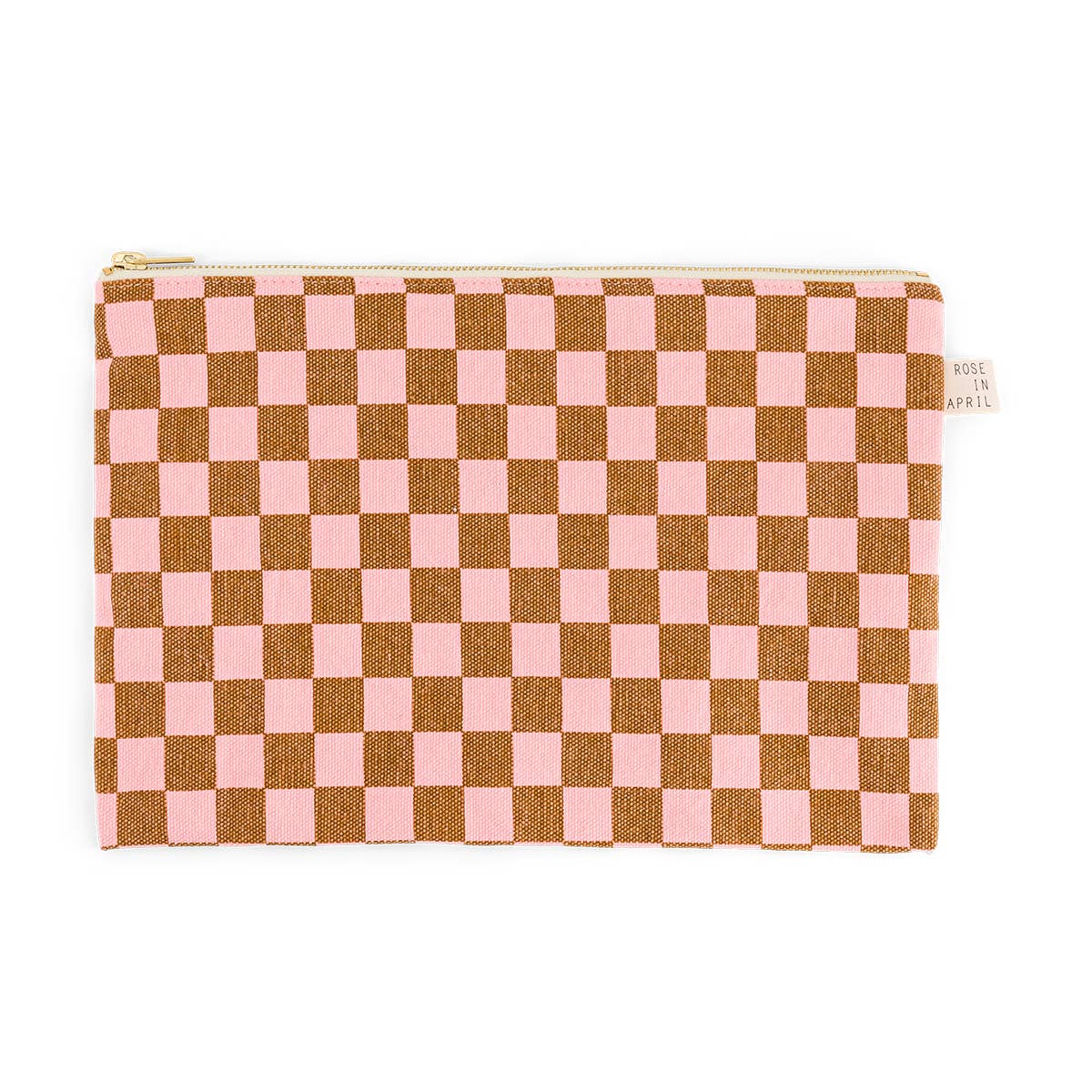 LILI FLAT POUCH CHECKERBOARD STRAWBERRY: TOFFEE / CHECKERBOARD