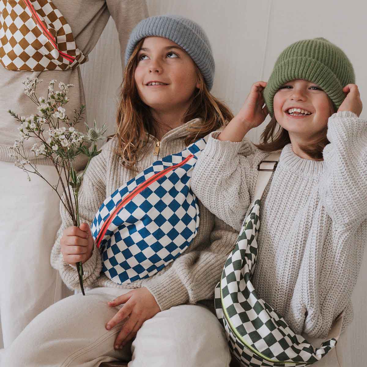 WOMEN BUM BAG CHECKERBOARD CARAMEL: Checkerboard