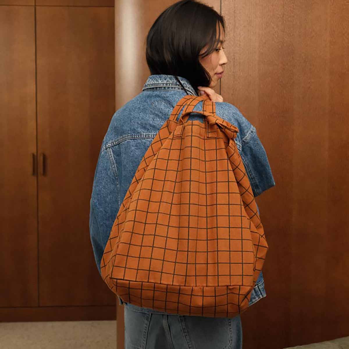 ELISA TOTE BAG  CHECK GINGER