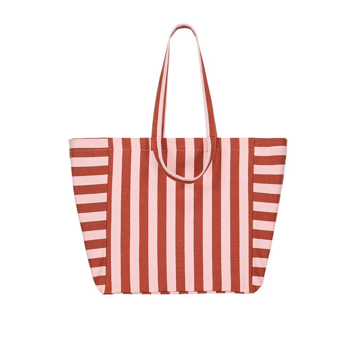 ELISA TOTE BAG STRIPES BRICK / MARSHMALLOW
