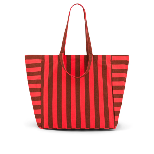 ELISA TOTE BAG STRIPES BROWN / RED STRIPES